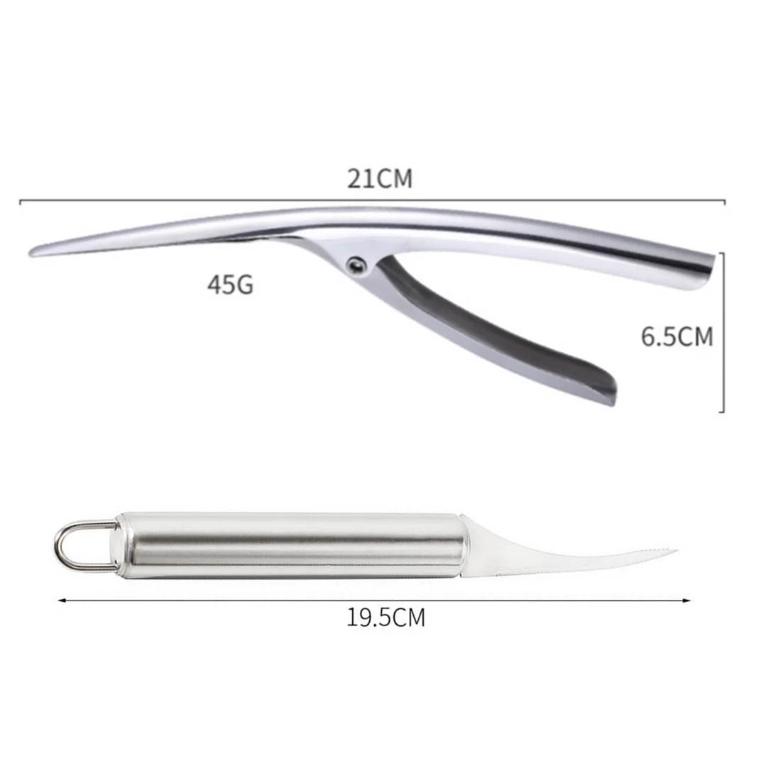 4/2pcs Stainless Steel Shrimp Stripper Shrimp Line Remover Peeler Cleaning Peeling Seafood Tools Kitchen Accessories