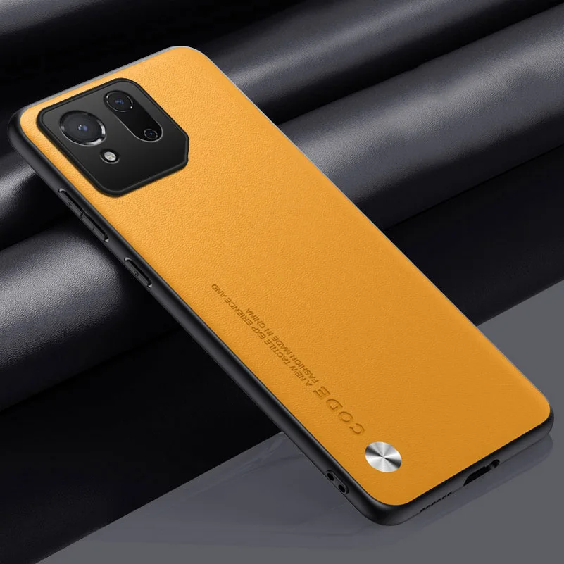 Sleek Leather Camera Protect Phone Case - Premium Hard Cover