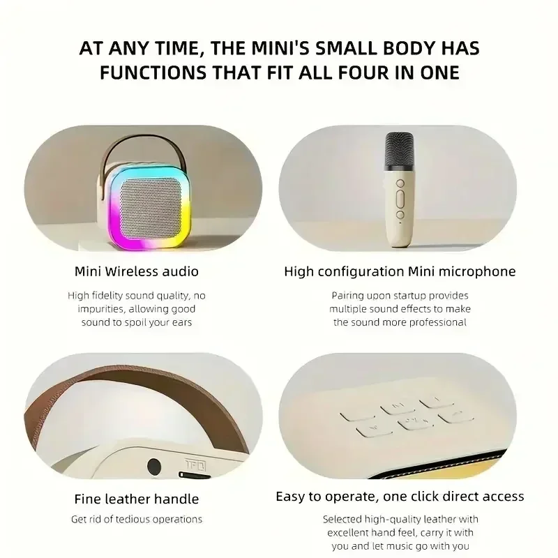 ALYNIC Karaoke Machine Portable Bluetooth 5.3 PA Speaker System Double Wireless Microphones Home Family Singing Children's Gifts