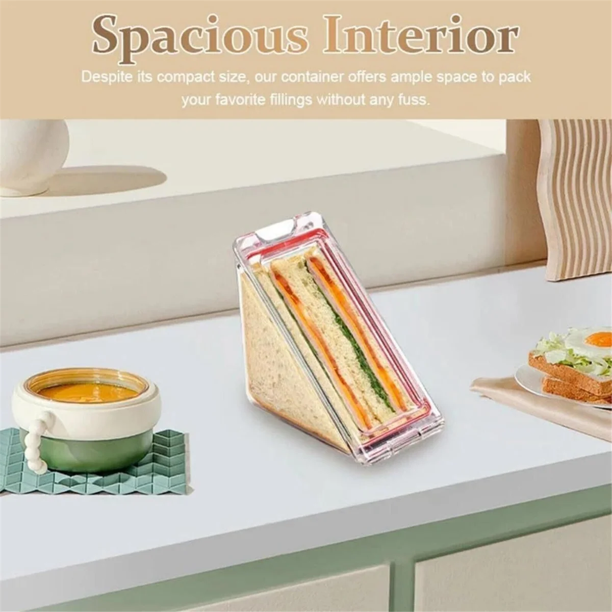 High-Quality Triangle Sandwich Containers, Reusable Clear Plastic Lunch Boxes for Sandw... - SKU TSC01249 - UGI Packaging