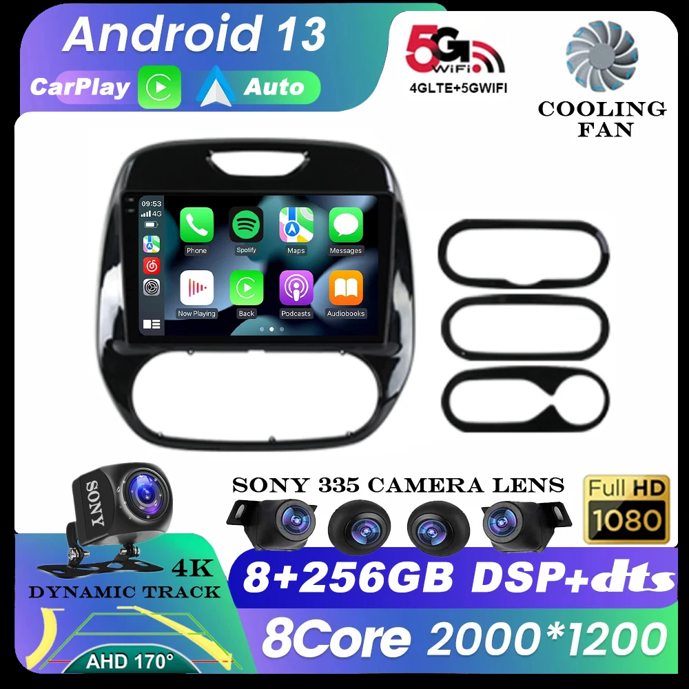 Android 13 Auto Car Radio For Renault Captur CLIO Samsung QM3 2011 - 2018 Stereo Carplay GPS Navigation Multimedia Video Player 1