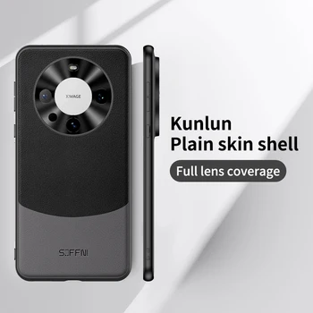 Huawei Mate 60 50 40 30 Pro용 케이스, 피부 친화적인 일반 가죽 접합 매트, 초박형 보호 충격 방지 하드 백 커버