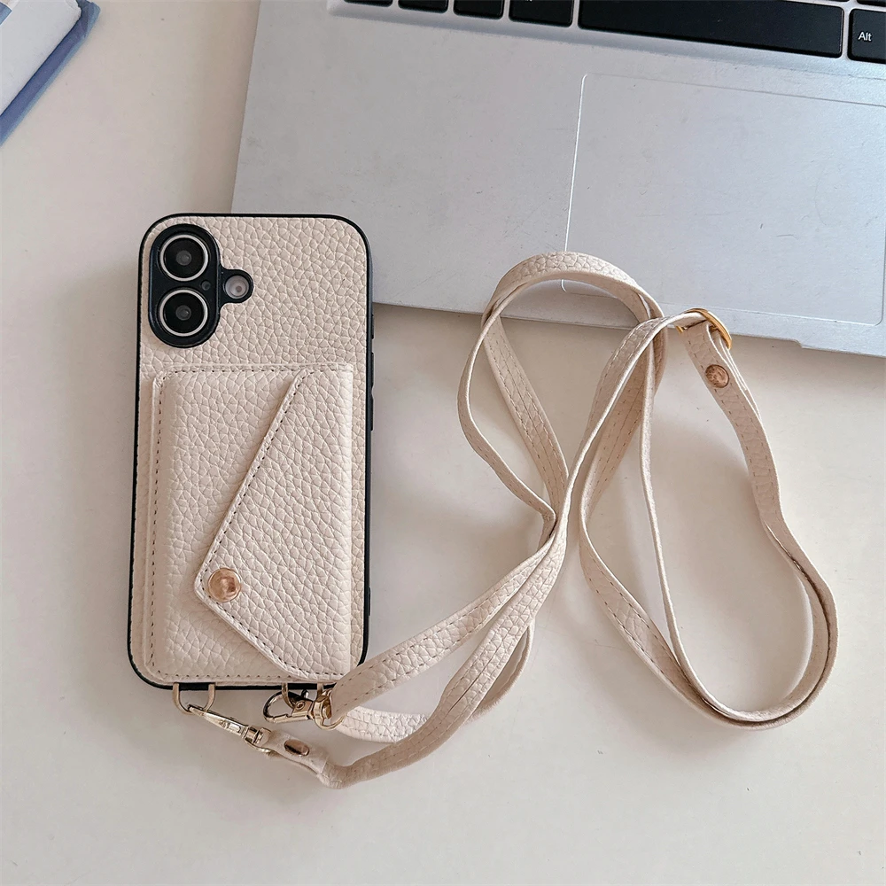 Custodia a portafoglio a tracolla per iphone con porta carte_voghion.com