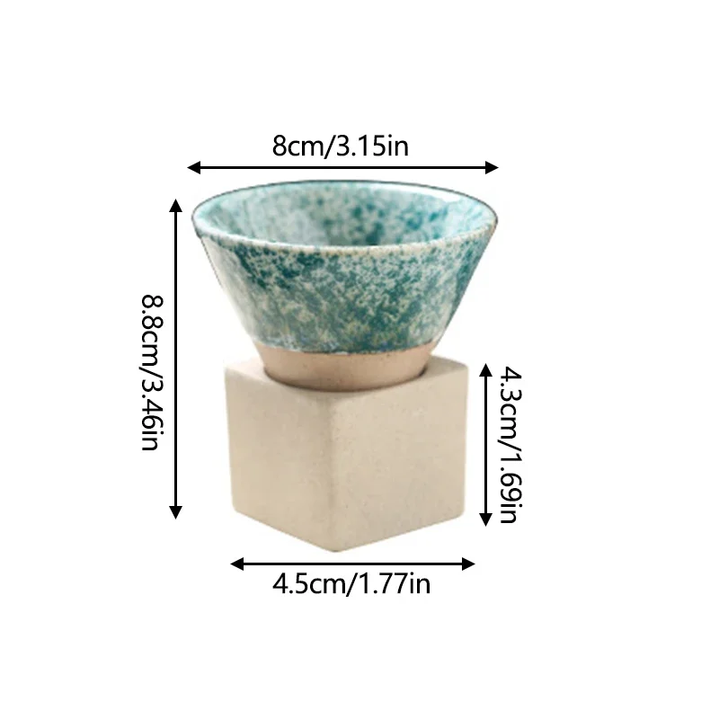 Description Picture 2 of item1pc Retro Japanese Triangular Cone Shape Pottery Tea Coffee Cup Pull Ceramic Mug Rough Latte Tea Porcelain Cup for Home Office