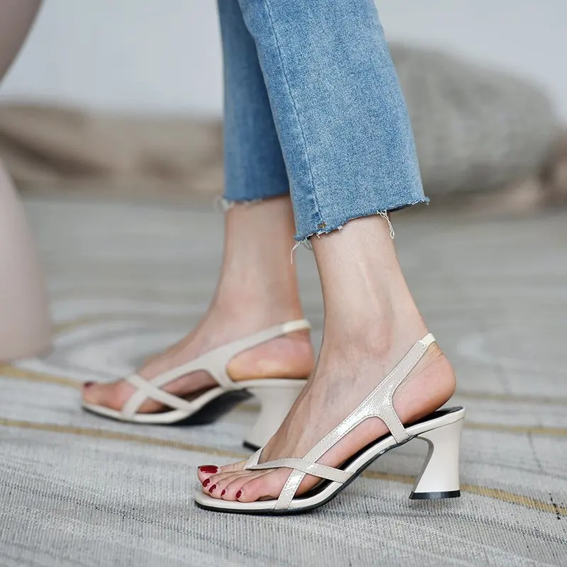 

High-heeled Sandals Female Summer New Thin Strap Combination Two-wear Square Toe Stiletto Sexy Sandals Female Roman Sandals