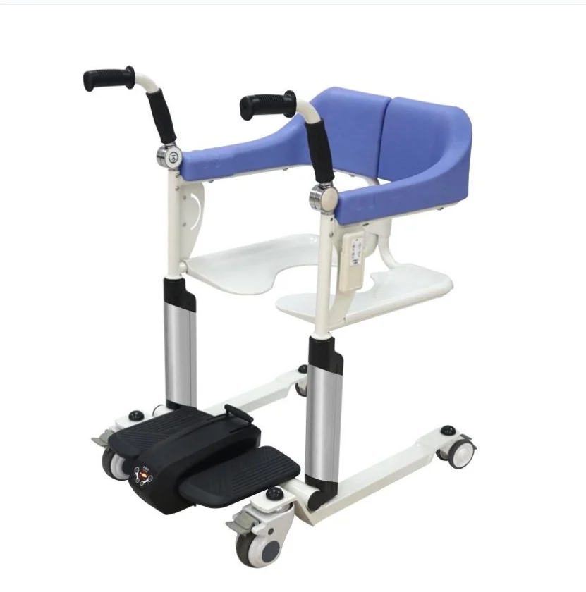 Electric Patient Transfer Lift Multifunctional Open Up Wheel chair Mobile Seat Bed Disabled Elderly Toilet Commode chair