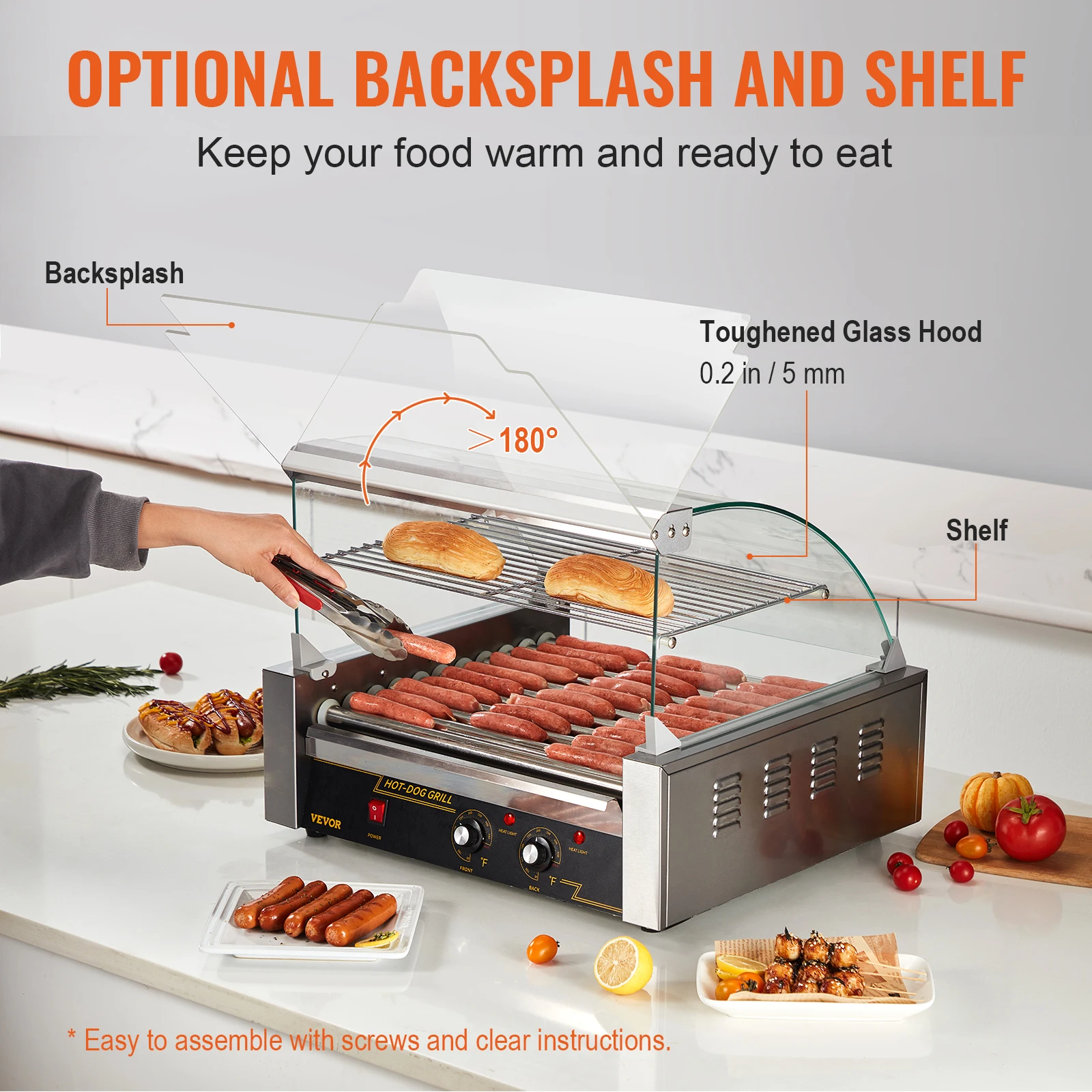 SucceBuy 5/7/11 Rods Commercial Hot Dog Roller Electric Sausage Maker Barbecue Grill Machine for Camping Party Home Appliance 4