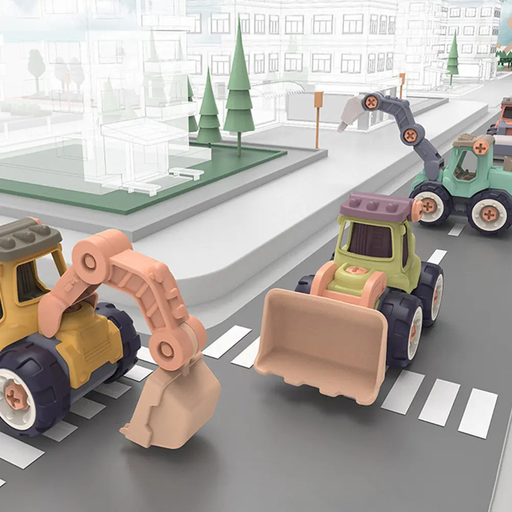 1세트 조립식 엔지니어링 차량 분리형 너트 DIY 자동차 어린이를 위한 손과 눈 협응력 운동 엔지니어 트럭