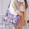 Big Ita Bag Black with Insert Japanese Cute Clear Women Double Straps Girls Kawaii Transparent Shoulder Bag Purses and Handbags 3