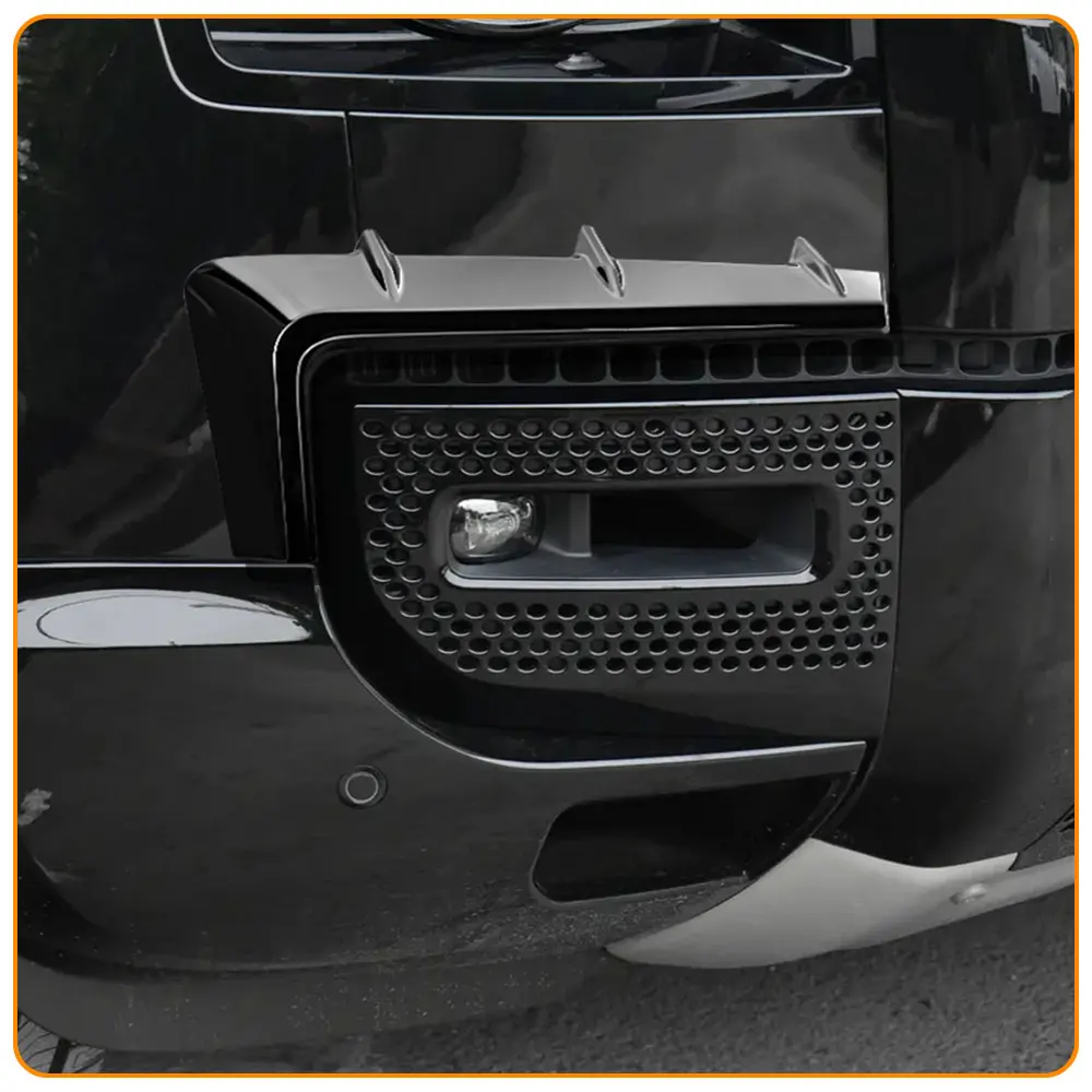 랜드로버 디펜더 2020-2023 프론트 범퍼 립 자동차 액세서리 스플리터 바디 키트 스포일러 디퓨저 글로스 블랙 스타일