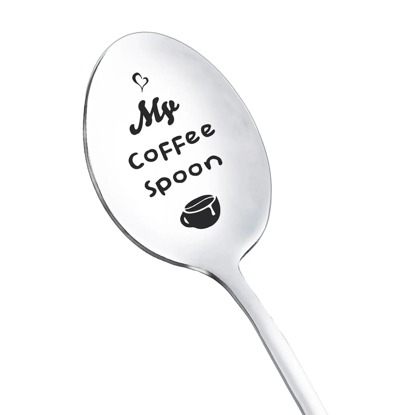 

Stainless Steel Engraved Spoon Gift Portable Mothers Day Gifts Engraved Coffee Spoon for Travel Dumplings Camping Porridge Trip