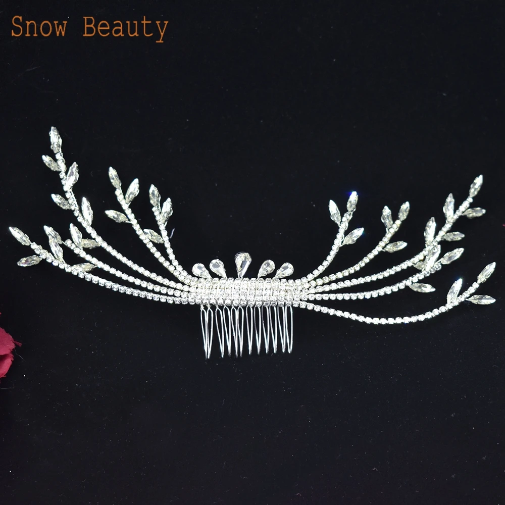 

DZ037 Silver Color Hair Combs Rhinestone Bride Headpiece Wedding Hair Accessories Party Bridesmaid Girl Gift Clips for Women