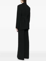 HIGH STREET Newest Fashion 2026 Designer Suit Set Women's Contrast Stitching Belted Blazer Pants Suit 2pcs - Image 2