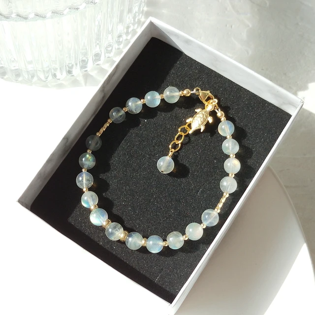 Lii Ji Labradorite Natural Stone 14K Gold Filled Charm Bracelet Gold Luxurious Fashion Jewelry For Women Girls Gift 3