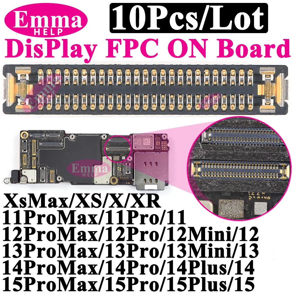 10Pcs LCD Display FPC Stecker Auf Motherboard Bildschirm Logic Board Für iPhone 14 13 15 Pro Max Plus 11 12Promax 13Pro XR X XS