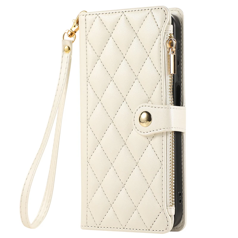 Luxury Zipper Leather Wallet Cover Case
