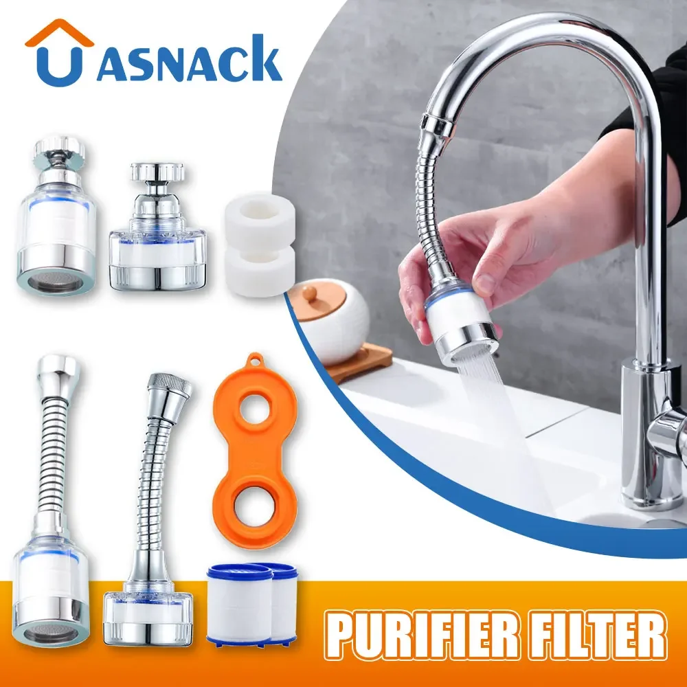 

New 360° Rotation Faucet Water Filter Remove Chlorine Heavy Metals Filtered Showers Head Soften Hard Water Filtration Purifier