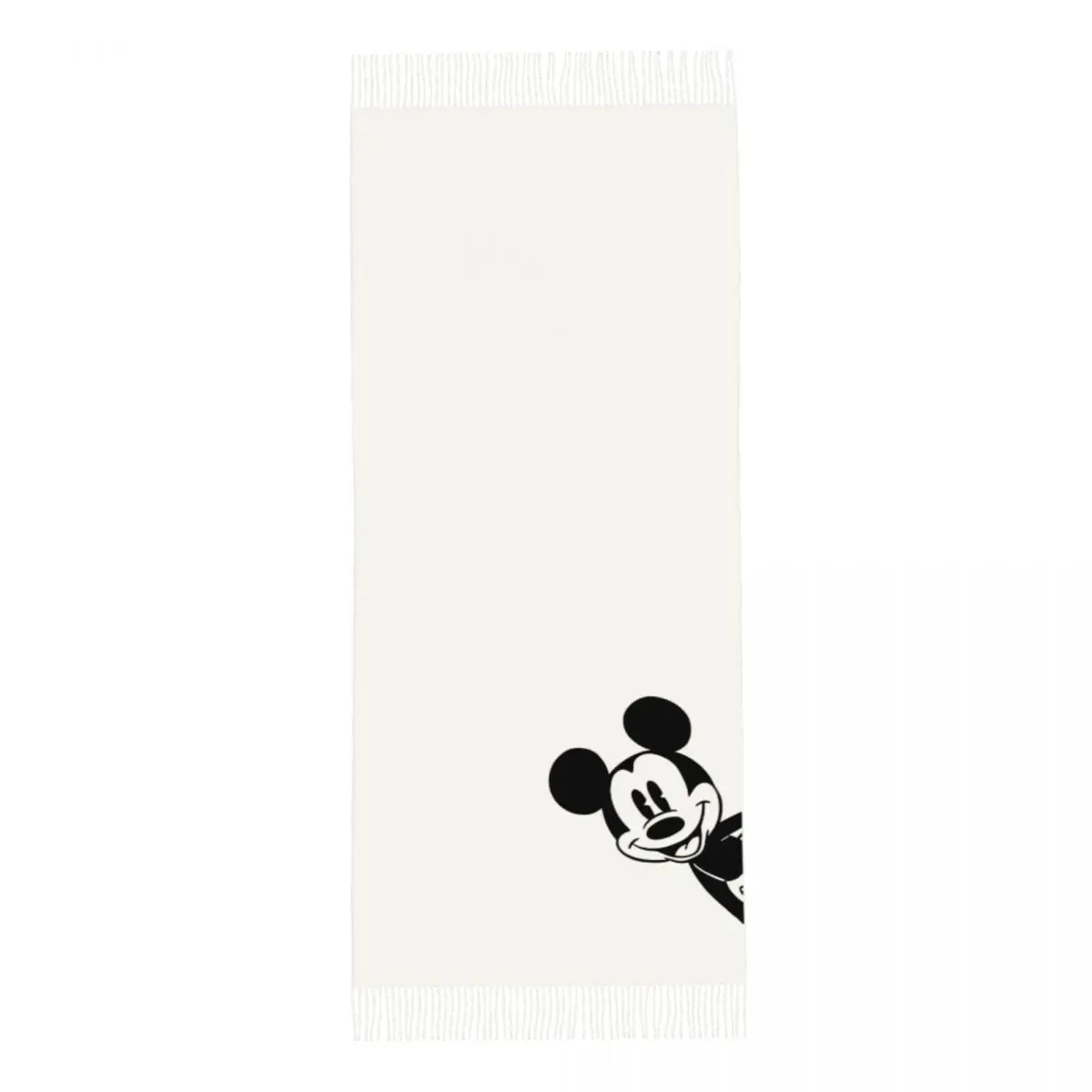 Womens Tassel Scarf Mickey Mouse Cartoon Shawl Wrap Pashmina Scarves