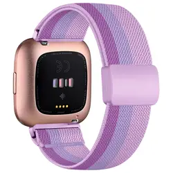 Gradient Color Woven Magnetic Buckle Band - Stretchy Sport Band - FitbitVersa 2 (Gradual Purple)