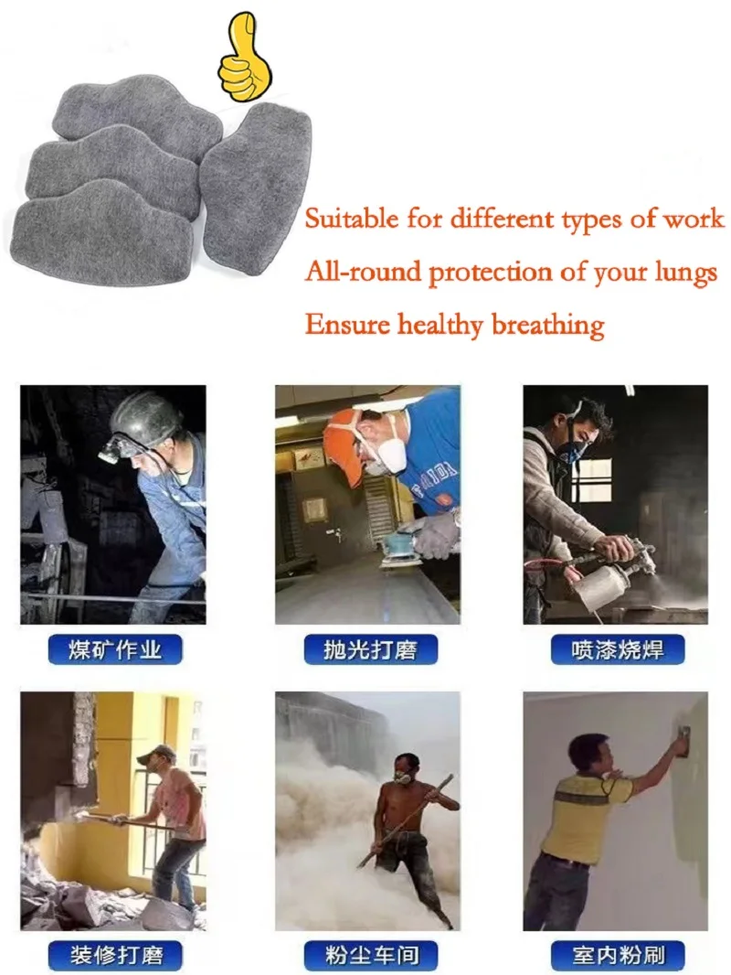 Activated Carbon Particle Filter Cotton For 8016/3200 Dust Mask Respirator