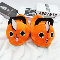 Anime Chainsaw Man Pochita House Slipper Winter Shoe Woman Warm Fuzzy Furry Cartoon Children Plush Grip Female Cute Home Slipper - Image 3