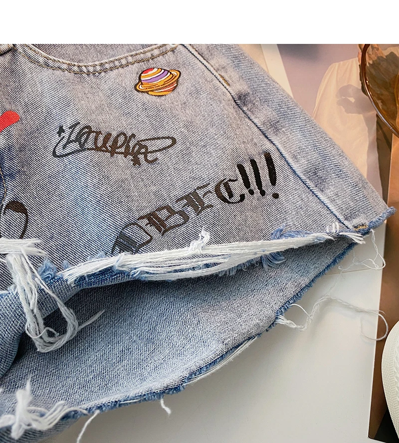 keiki kona shorts Ashgaily 2022 New High Waist female Fashion Casual Summer Cool Women Denim Shorts Wide Leg Hollow Out Plus Size Jean Shorts leather shorts