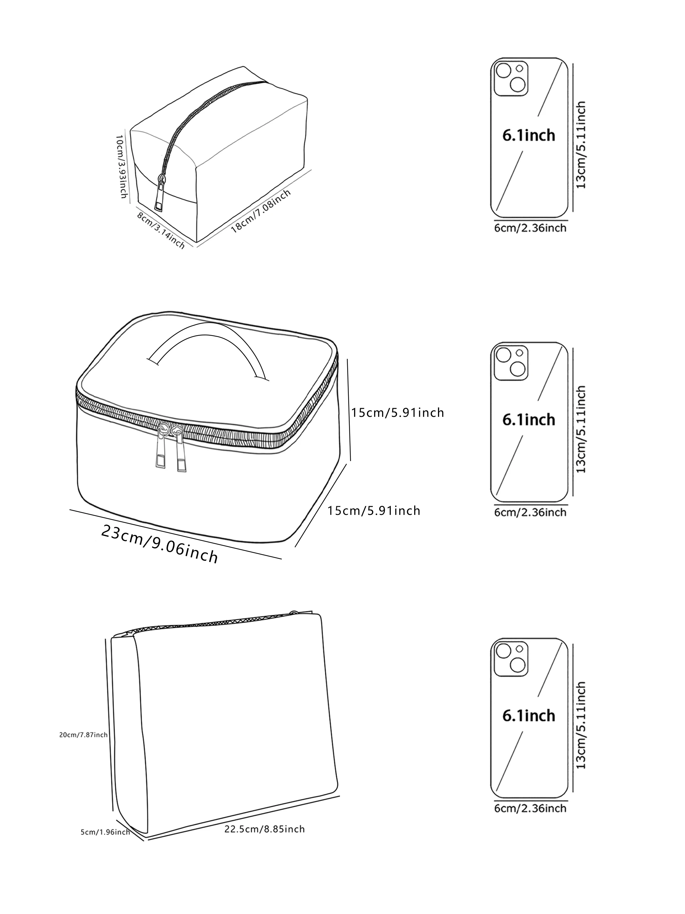1 Set Portable Makeup Bag, Large Capacity Design, Easily Accommodate Your Cosmetics, Lightweight And Portable For Storing Cosmet