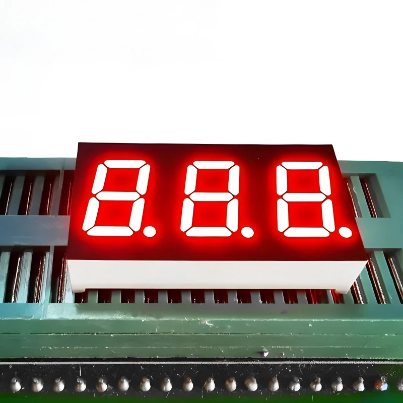 적색 LED 디지털 7 개 세그먼트 디스플레이 디지트론 공통 음극, 0.8 인치 TOT-8302AMRL-B C-C, 3 자리 비트, 10 개