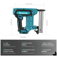 Pistolet à clous Makita F30 au lithium-ion : 18 V, batterie 6,0 Ah, capacité de 100 clous, sans fil, idéal pour les revêtements de sol, les étagères et les projets de bricolage en bois 3