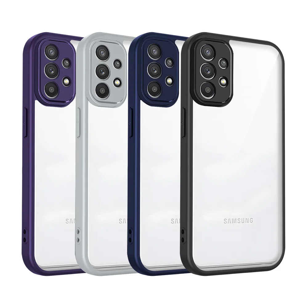 Luxury Matte Shockproof Phone Case with Clear Acrylic Back Cover