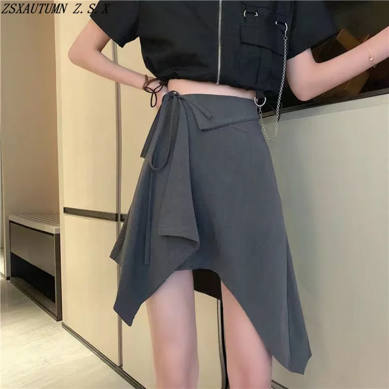 

New Fashion Korean Half Skirt Women Asymmetrical Temperament High Waist Short Skirt Female Elegant Naughty Tight Hip Wrap Skirts