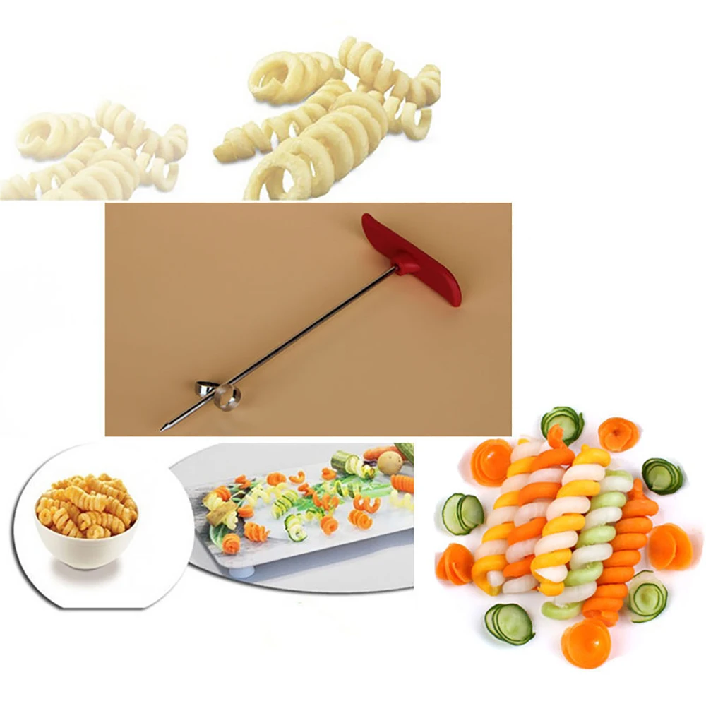 Potato Spiral Cutter Manual Roller French Fry Cutter Making Twist Shredder Grater Kitchen Gadget Cooking Tools Vegetable Slicer