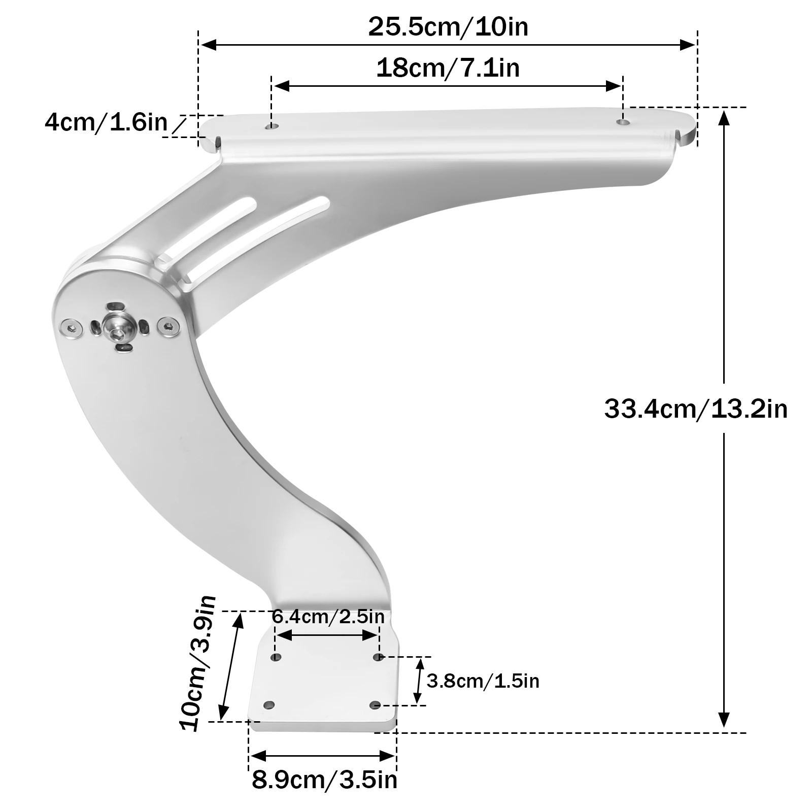 Aluminium-Boot-Klapparmlehnen-Set mit Verriegelungsschalter für 90°-Drehung der Armlehne – passend für Boote, Wohnmobile und LKWs – Klappsitzscharnier – Detail 2