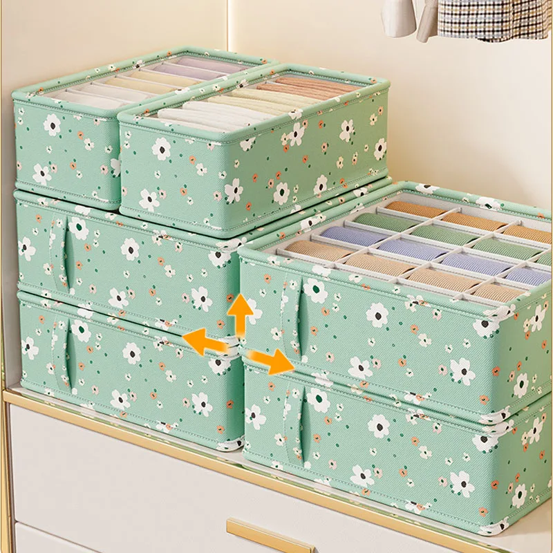 Armadietto per camera da letto Cassetto Organizzatore di biancheria intima Calzini Reggiseno Scatole portaoggetti per abbigliamento Armadio Organizzatore di vestiti Pantaloni Calzini Organizzatore
