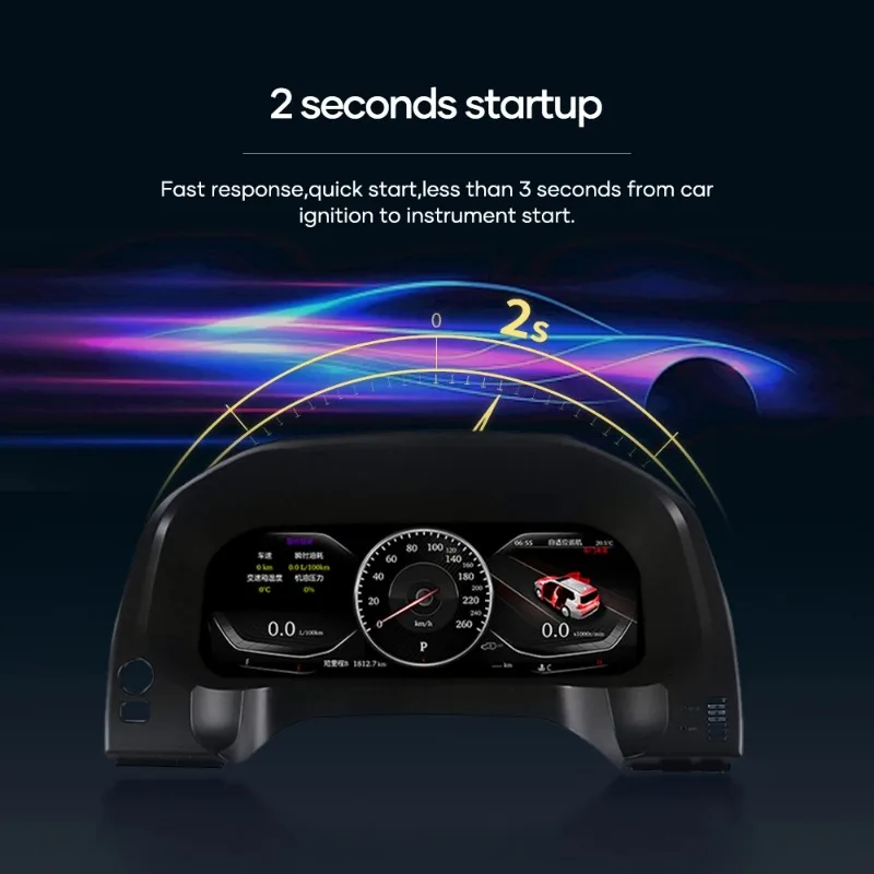 SX【Alta Calidad】Panel de Instrumentos Digital LCD de 12.3 Pulgadas, Velocímetro Virtual para Toyota Hilux, para Toyota 3