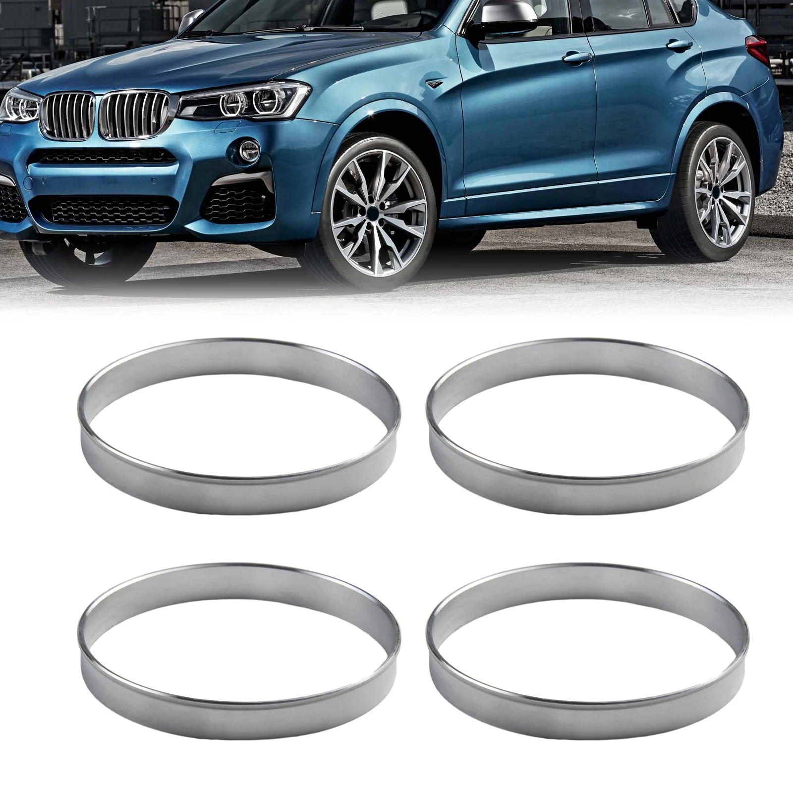 BMW 1/3/4/5/7 시리즈, X3, X4, X6 72.6 Mm 자동차 바퀴 74.1 Mm 휠 보어용 4 알루미늄 휠 센터 위치  결정 링-Freehip.co.kr