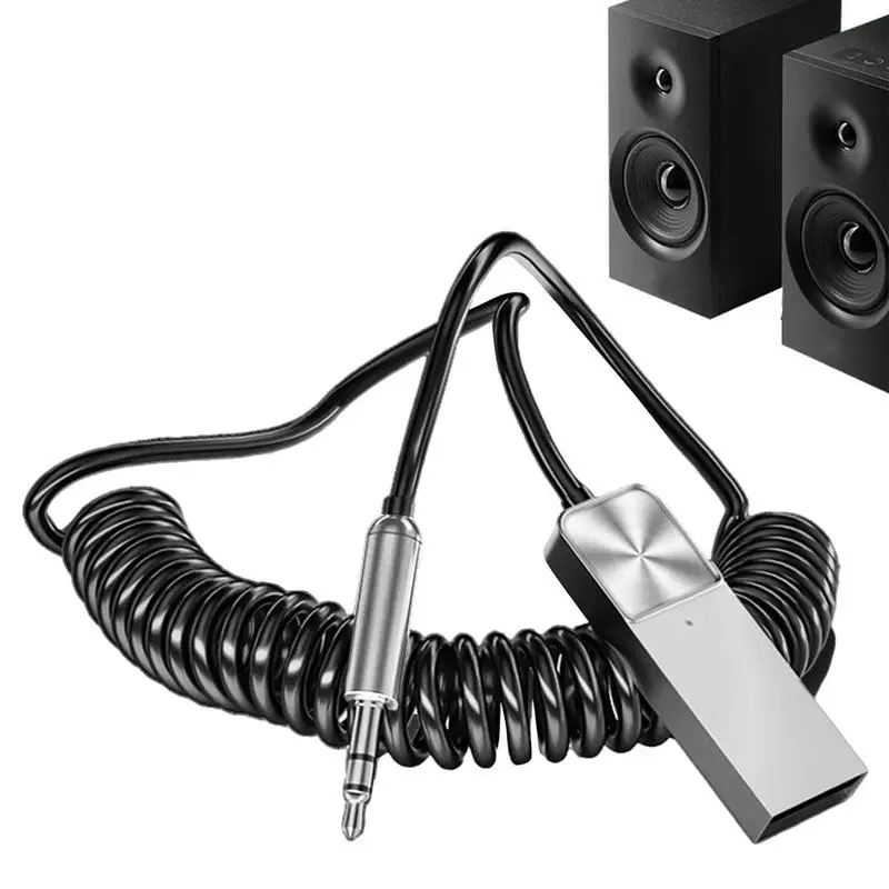 

Aux Wireless Receiver Wireless Car AUX Cable 3.5mm High-Definition Microphone Connection Keyboard FM Radio Speaker Connector