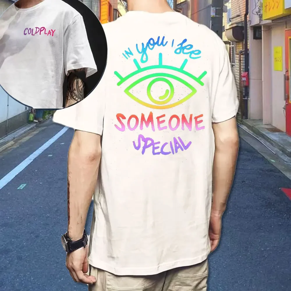 

Coldplays T-shirt Short Sleeved Pop Band T-shirt Men's Fashion High quality T-shirt Men's Street Style Top Korean Version Tee