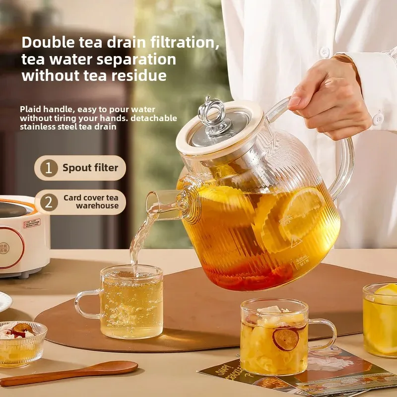 High-Temperature Resistant Automatic Borosilicate Glass Teapot Multi-Functional Home Use Steam Cooking Pot Electric Tea Kettle