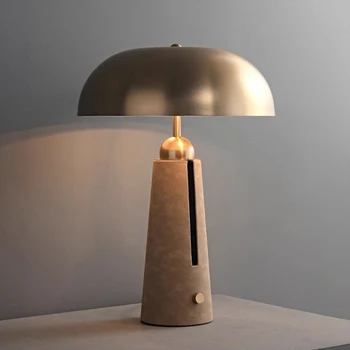 Postmodern Metal & Leather Mushroom Lamp 1