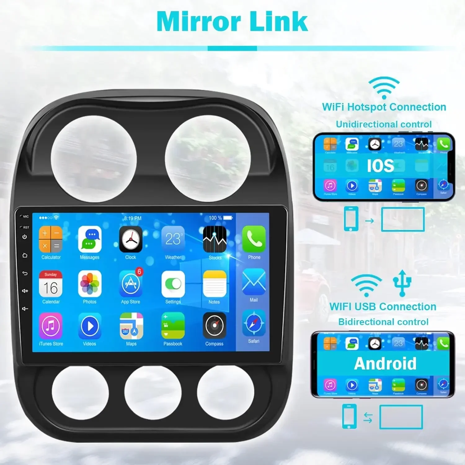 Android Car Radio Stereo GPS WiFi USB FM RDS