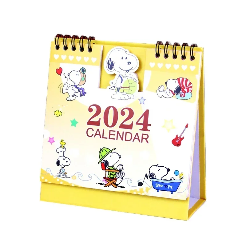 2024 Snoopy Calendar Book New Datebook Peanuts Cartoon Happy New Year  Calendars Tabletop Ornament Kids Toy Pendent Desk Calendar - AliExpress