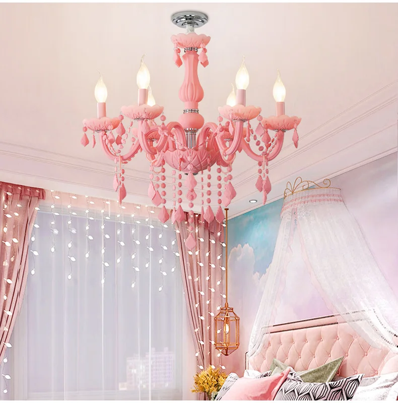 white chandelier Colorful crystal chandelier pink, green, purple, red, blue living room bedroom dining room girl children's room chandelier small chandeliers