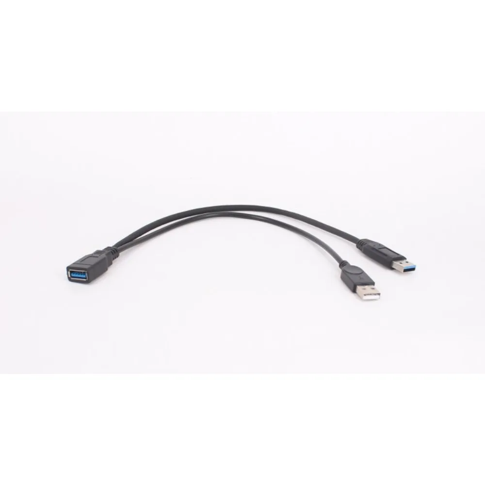 30cm USB 3.0 - USB 3.0 2.0 암 - 듀얼 수 추가 전원 데이터 Y 1 포인트 2 연장 케이블 컴퓨터 어댑터 케이블