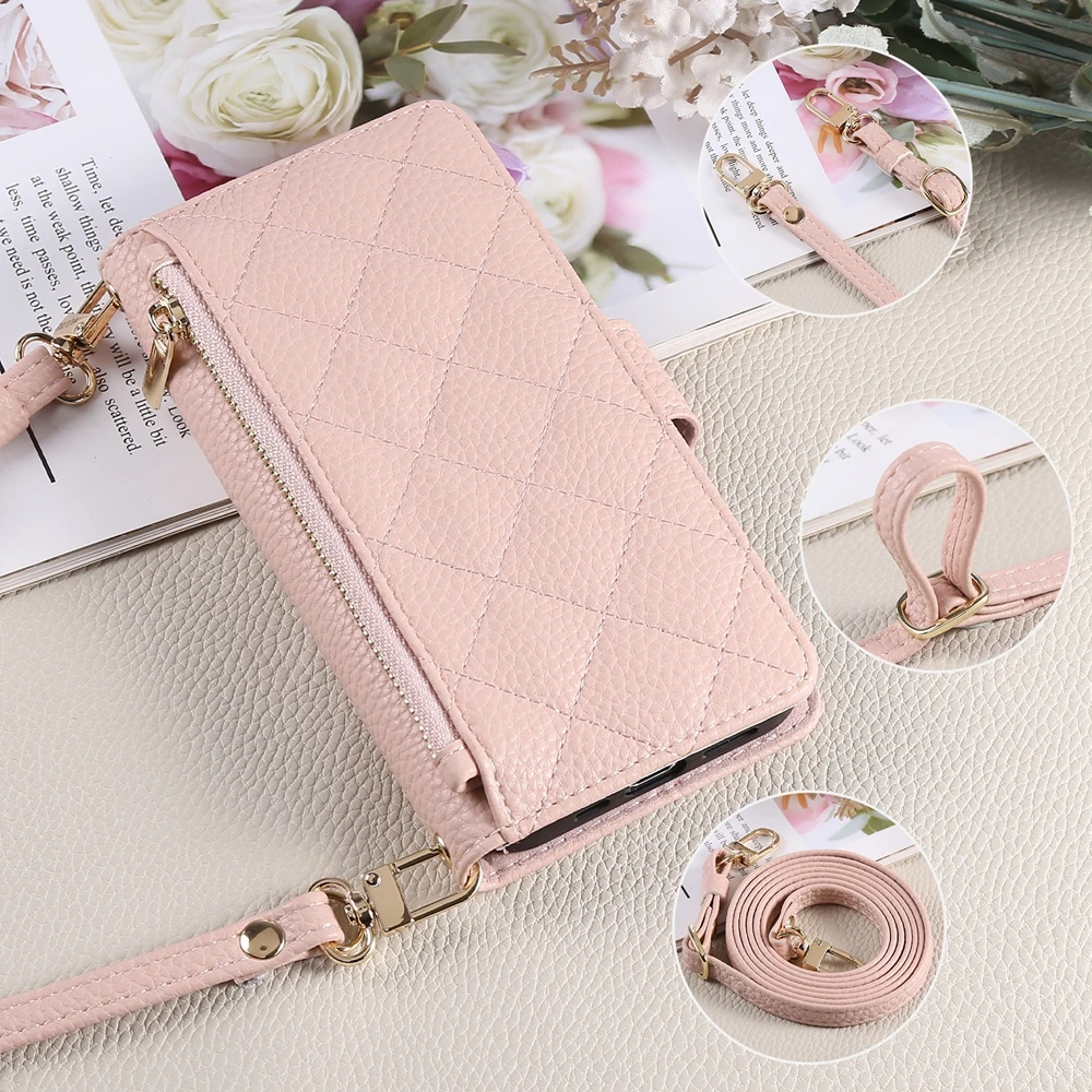 Stylish Crossbody Wallet Phone Case with Detachable Strap