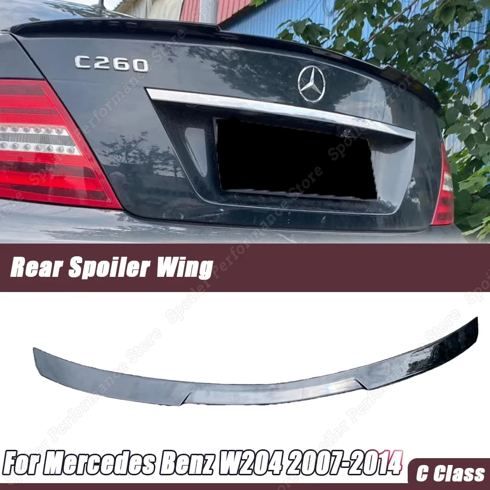 Car Rear Trunk Roof Lip Spoiler Wing Accessori Esterni Per Mercedes Benz Classe C W204 2007-2014 Kit Carrozzeria Nero Lucido Tuning