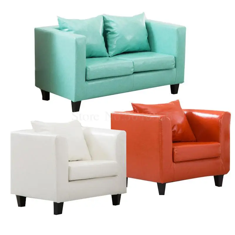 Fabric single sofa chair European small apartment hotel cafe Internet cafe card seat PU sofa