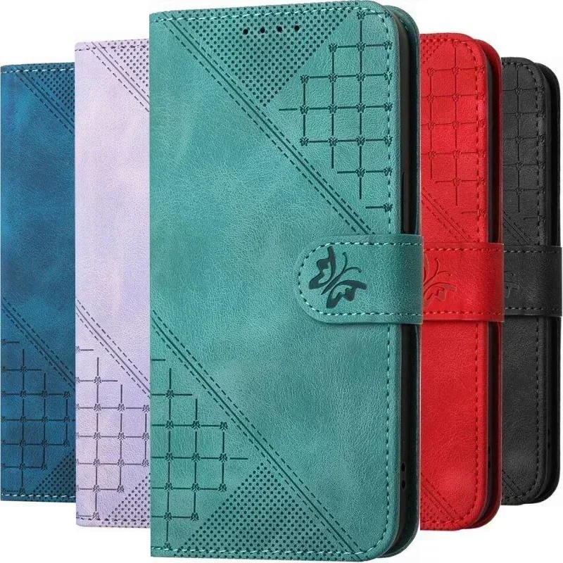 Charming Butterfly Leather Wallet Phone Case with Card Slots