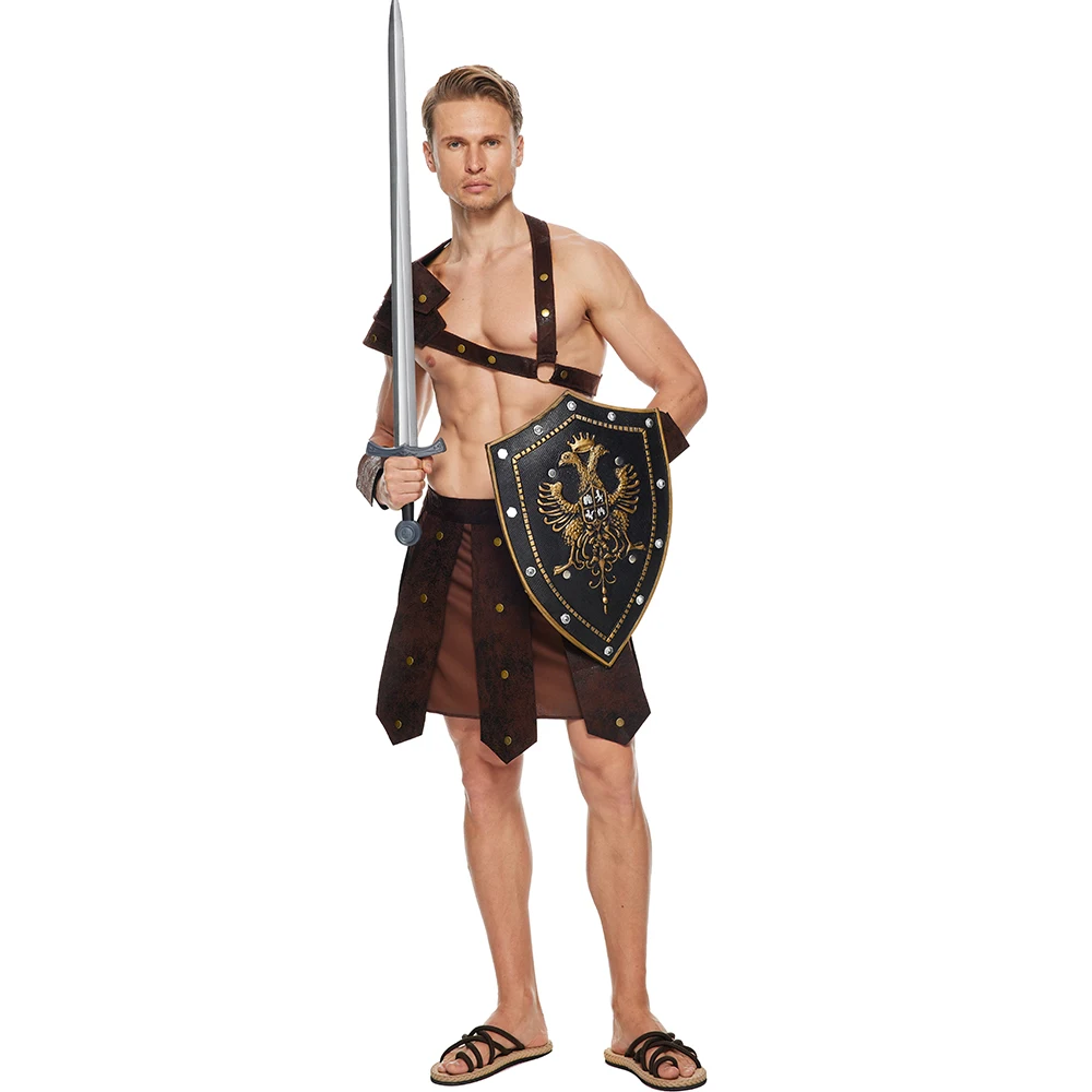 Fantasia Masculina De Guerreiro Gladiador Romano, Cosplay