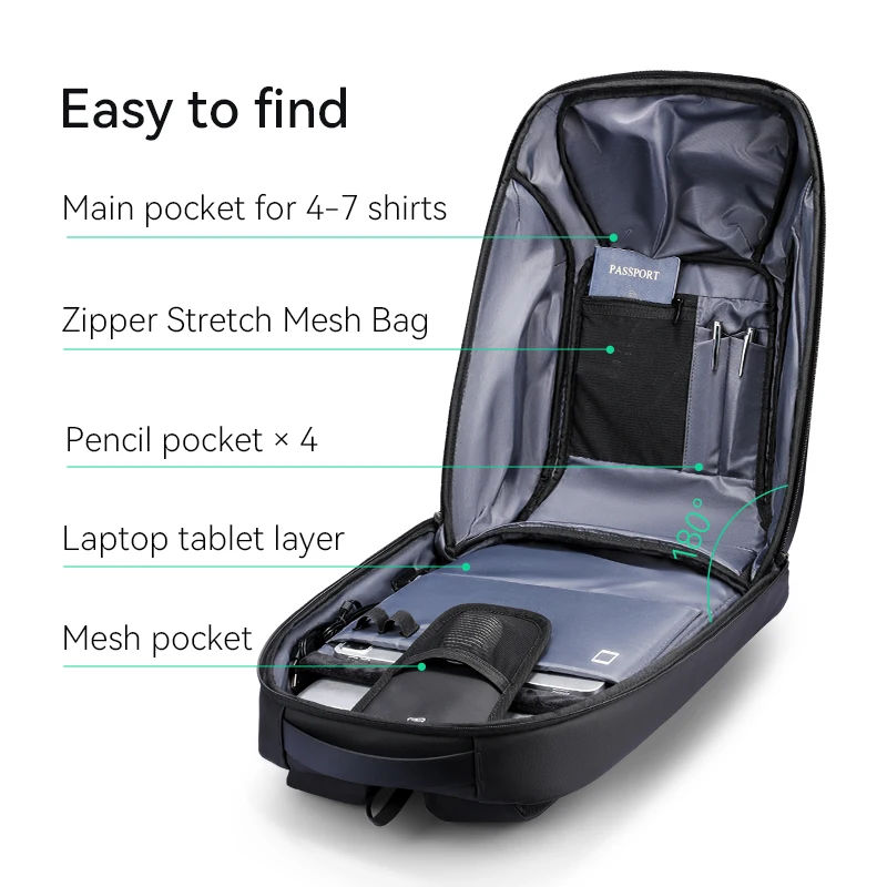Mark Ryden Men's Backpacks Travel Backpack Charging Port Backpacks Technology Style 6